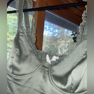 Astr the label sage green silky dress